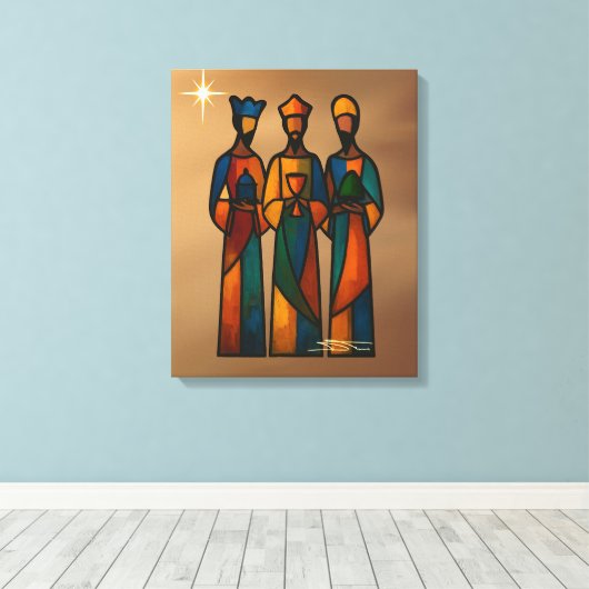 Abstract Drie Wijzen Canvas Afdruk (Insitu (Houten vloer))