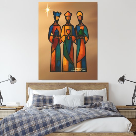 Abstract Drie Wijzen Canvas Afdruk (Insitu (Slaapkamer))