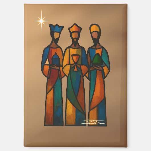 Abstract Drie Wijzen Magneet (Voorkant)