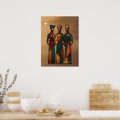 Abstract Drie Wijzen Poster (Keuken)