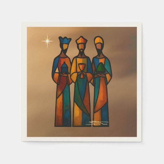 Abstract Drie Wijzen Servet (Voorkant)
