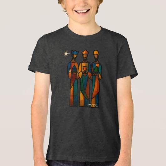 Abstract Drie Wijzen Tri-Blend Shirt (Voorkant)