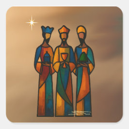 Abstract Drie Wijzen Vierkante Sticker
