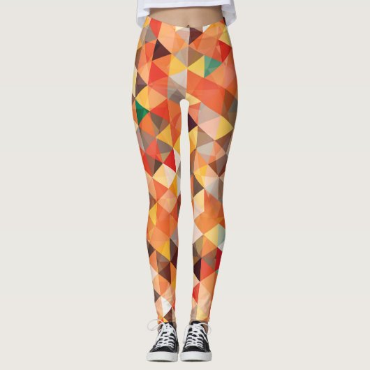 Abstract driehoek geometrisch naadloos patroon leggings (Voorkant)