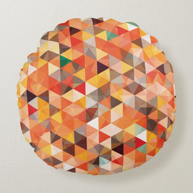 Abstract driehoek geometrisch naadloos patroon rond kussen (Voorkant)