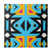 Abstract driehoek kleurig mozaïekpatroon tegeltje (Voorkant)