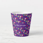 Abstract driehoek patroon naam paars latte mok (Voorkant)