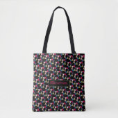 Abstract driehoek patroon naam zwarte tote tas (Voorkant)