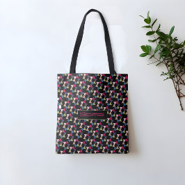 Abstract driehoek patroon naam zwarte tote tas