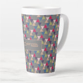 Abstract driehoekspatroon, grijs latte mok (Rechterhoek)
