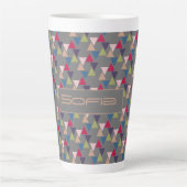 Abstract driehoekspatroon, grijs latte mok (Voorkant)