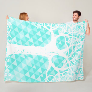 Abstract driehoekspatroon in Wilde en Vrije Munt Fleece Deken