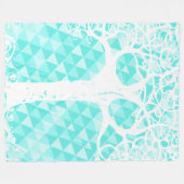 Abstract driehoekspatroon in Wilde en Vrije Munt Fleece Deken (Voorkant (Horizontaal))