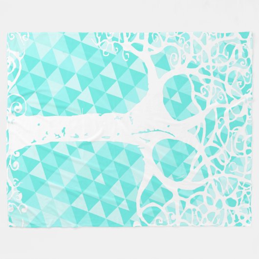 Abstract driehoekspatroon in Wilde en Vrije Munt Fleece Deken (Voorkant (Horizontaal))