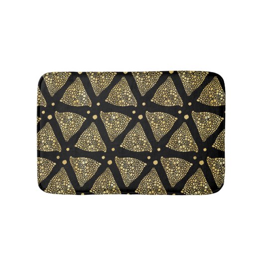 Abstract driehoekspatroon met modern Gold Texture Badmat (Voorkant)