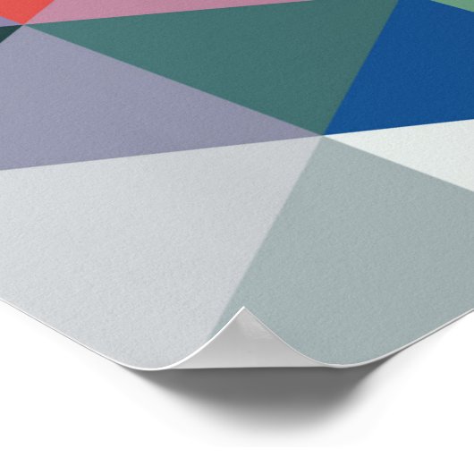 Abstract driehoekspatroon regenboog poster (Hoek)