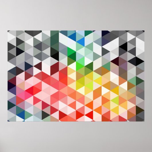 Abstract driehoekspatroon regenboog poster (Voorkant)