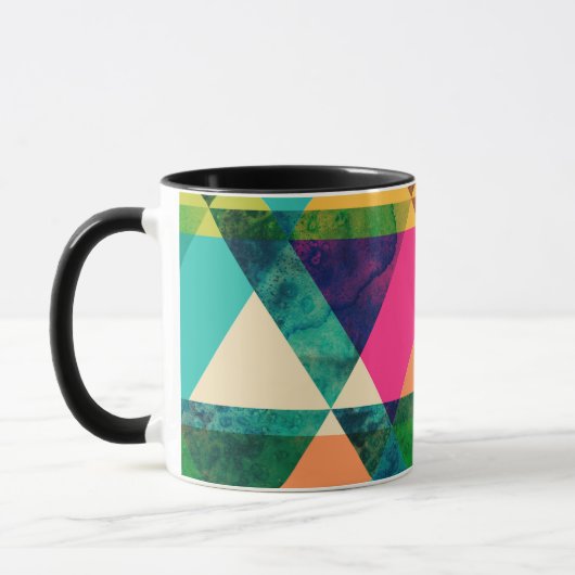 Abstract driehoekspatroon van de geometrische wate mok (Links)