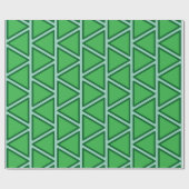 Abstract Driekleurig Groen Driehoekpatroon Cadeaupapier (Vlak)