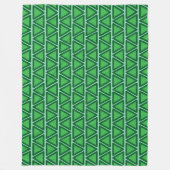 Abstract Driekleurig Groen Driehoekpatroon Fleece Deken (Voorkant)