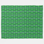 Abstract Driekleurig Groen Driehoekpatroon Fleece Deken (Voorkant (Horizontaal))