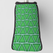 Abstract Driekleurig Groen Driehoekpatroon Golfheadcover (Draai 90)