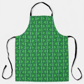 Abstract Driekleurig Groen Driehoekpatroon Schort (Voorkant)