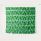 Abstract Driekleurig Groen Driehoekpatroon Wandkleed (Voorkant (horizontaal))