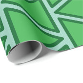 Abstract driekleurig groen driehoekspatroon cadeaupapier (Rol Hoek)
