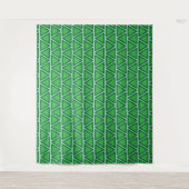 Abstract driekleurig groen driehoekspatroon wandkleed (Voorkant)