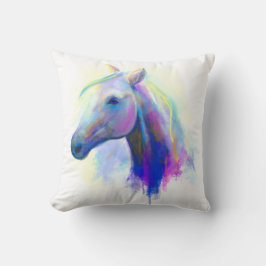 Abstract driekleurig paard met meerdere kleuren kussen