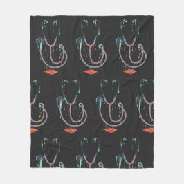 Abstract Dripping Stethoscope – Medical Art Fleece Deken