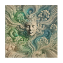 Abstract Droomachtig Gezicht met Natuurelementen