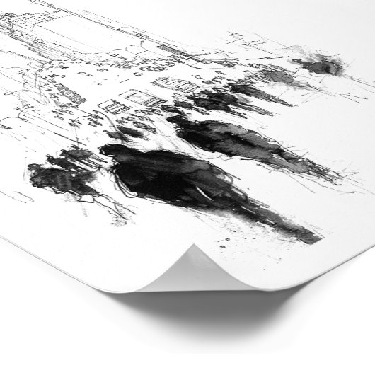 Abstract druk straatbeeld poster (Hoek)