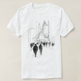 Abstract druk straatbeeld t-shirt