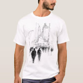 Abstract druk straatbeeld t-shirt (Voorkant)