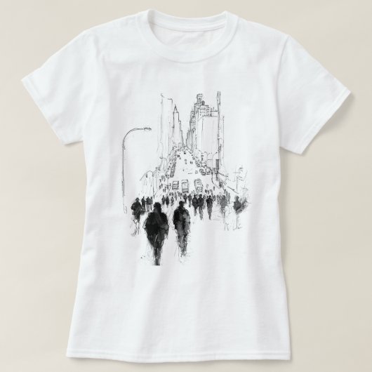 Abstract druk straatbeeld t-shirt (Design voorkant)