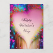 Abstract druppelend bloemhart valentijn briefkaart (Voorkant)