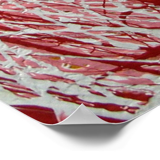 Abstract Druppelschilderij Roze Wit Poster (Hoek)