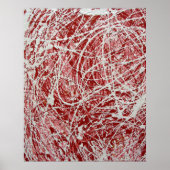 Abstract Druppelschilderij Roze Wit Poster (Voorkant)