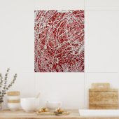 Abstract Druppelschilderij Roze Wit Poster (Keuken)