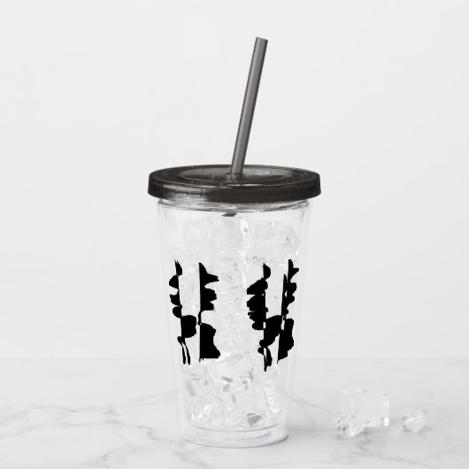 Abstract dubbelzijdige rietjesbeker Design Acryl Drinkbeker (Achterkant ijs)