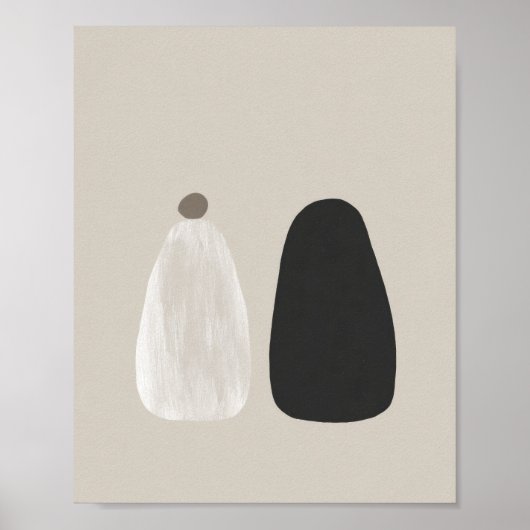 Abstract Duo - Neutrale Tinten Poster (Voorkant)