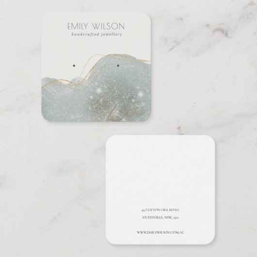 Abstract Dusky Glitter Shiny Earning Display Vierkante Visitekaartje (Voorkant / Achterkant)