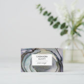 Abstract Dustum Blue & Gold Alcohol Ink Liquid Art Visitekaartje (Staand voorkant)