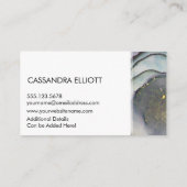 Abstract Dustum Blue & Gold Alcohol Ink Liquid Art Visitekaartje (Achterkant)