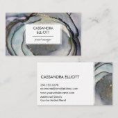 Abstract Dustum Blue & Gold Alcohol Ink Liquid Art Visitekaartje (Voorkant / Achterkant)