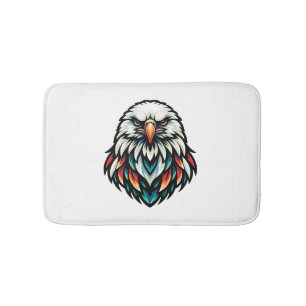 Abstract Eagle Portret in levendige kleuren Badmat