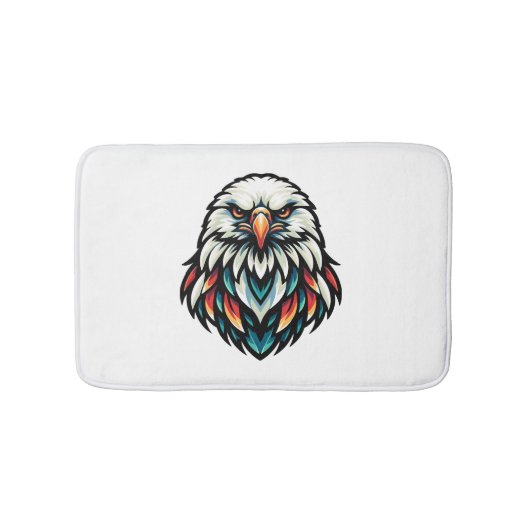 Abstract Eagle Portret in levendige kleuren Badmat (Voorkant)