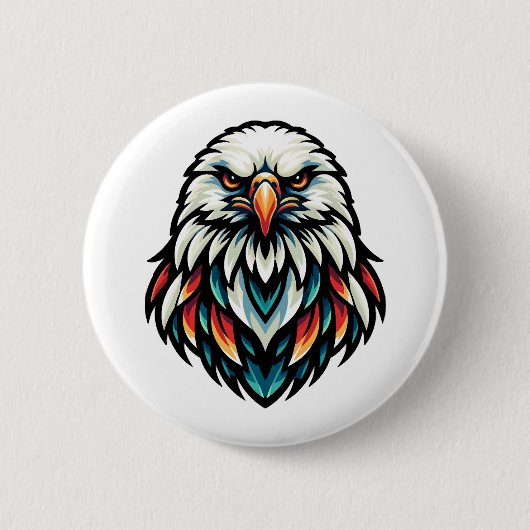 Abstract Eagle Portret in levendige kleuren Ronde Button 5,7 Cm (Voorkant)